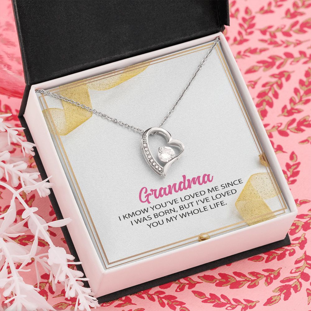 To My Grandma Necklace, Gift for Grandmother Necklace, Mothers Day Gift For Grandma Nana, Grandma Jewelry From Grandchildren GrandKids , Jewelry Box Gift For Grandma Grandmother12 Forever Love Necklace