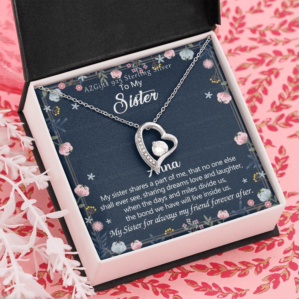 To My Sister Necklace, Pendant Inspirational Jewelry for Women Teen Girl, Keepsake Family and Friendship Gifts, Gift for Sisters, Necklace for Sisters, Sisters Jewelry 301 Forever Love Necklace