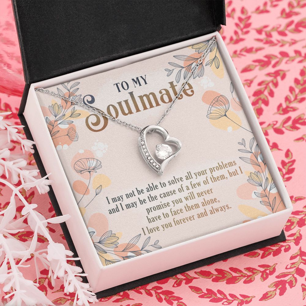 To My Soulmate Necklace for Women Birthday Christmas Jewelry Gifts For My Wife with Message Card Box Personalized Gift Present Pendant for Future Wife Soulmate Girlfriend Love 8 Forever Love Necklace