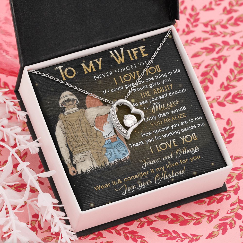 Birthday Gifts For Wife, Necklace Gifts For Wife From Husband, To My Wife Jewelry For Women , To My Wife Necklace  from Husband Wedding Anniversary Present For Wife, Beautiful Wife Jewelry Christmas21 Forever Love Necklace