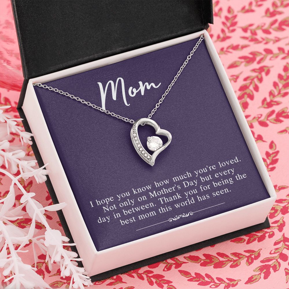 Mom Necklace Gifts for Mom from Daughter to Mom Gifts for Mothers Day from Daughter, To My Mom Necklace from Daughter to Mom Birthday Gifts Necklace with Message Card and Gift Box2239 Forever Love Necklace