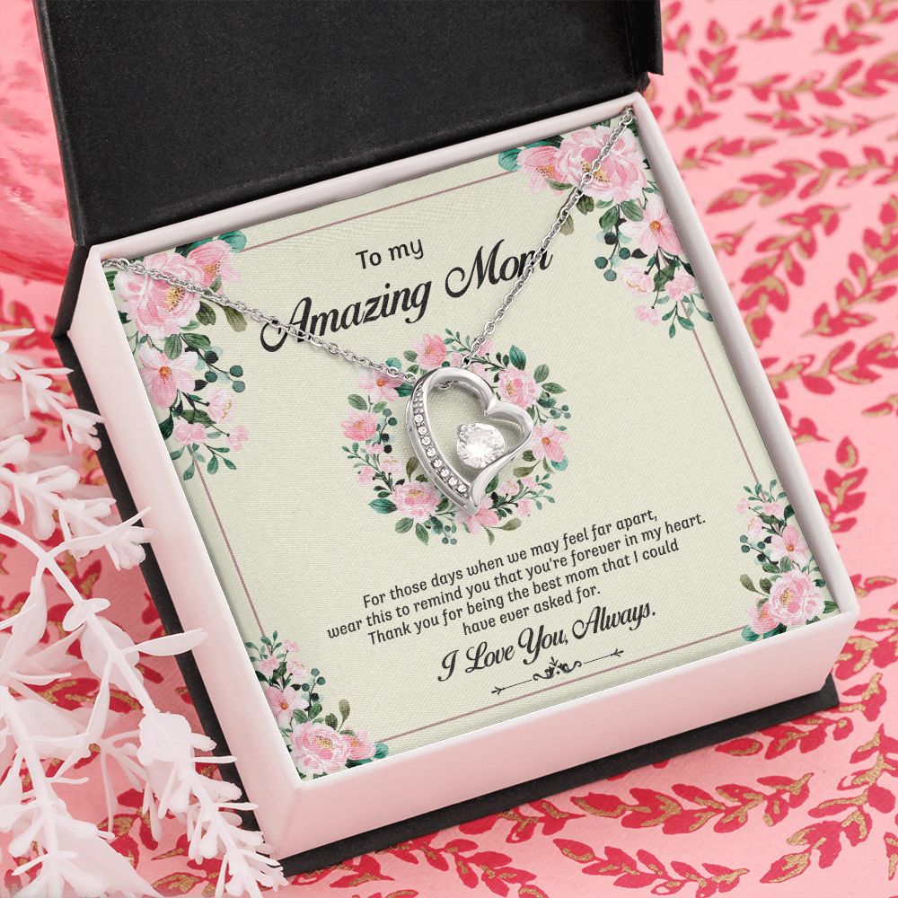 To My Mom Necklace, Gift For Mom, Mother's Day Gift from Daughter, Mom Jewelry Gift for Mothers Day, Birthday Gift for Mother, Moms Gift from Daughter Son, Necklace for Mom Mother17 Forever Love Necklace