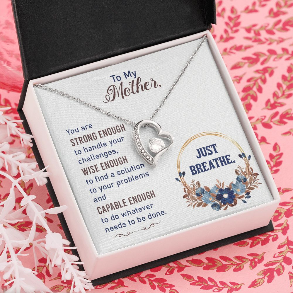To My Mother Necklace Pendant Gift From Daughter In Law Necklace Strong Enough Gift For To Mom Happy Mother's Day Mother In Law Gift On Birthday Anniversary Gift 30821 Forever Love Necklace