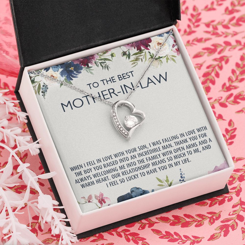 To My Mother-In-Law Gift Mothers Day Gift Necklace Mother-In-Law Gifts Jewelry Forever Love Necklace