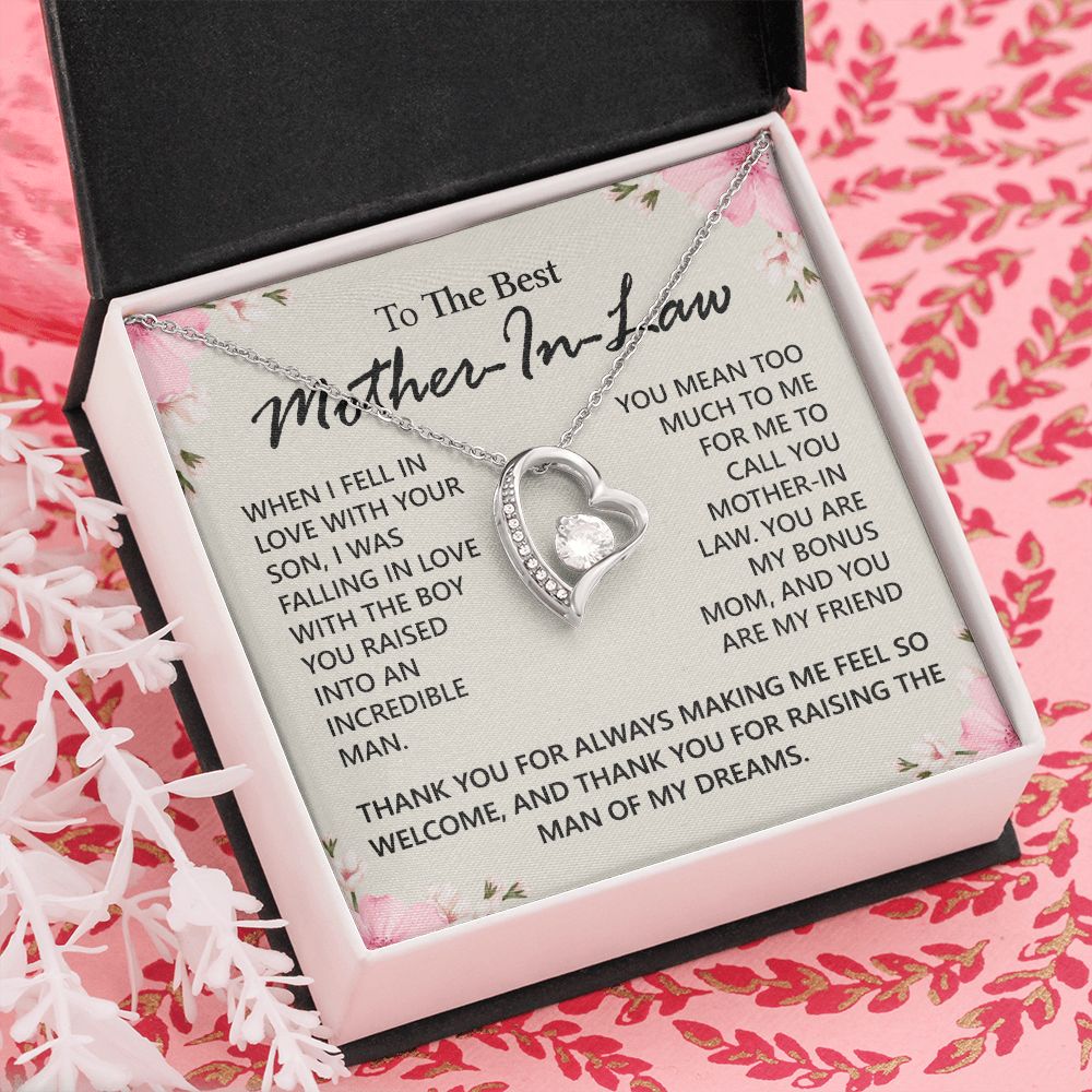 Mother in Law Necklace, Jewelry for Women, Future Mother in Law Gifts from Daughter in Law, Mother of Bride Gifts For Mother in Law, Birthday Gifts For Mother In Law From Daughter In Law12 Forever Love Necklace