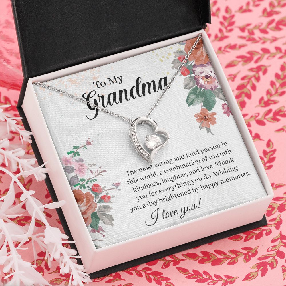 To My Grandma Necklace, Gift for Grandmother Necklace, Mothers Day Gift For Grandma Nana, Grandma Jewelry From Grandchildren GrandKids , Jewelry Box Gift For Grandma Grandmother3 Forever Love Necklace