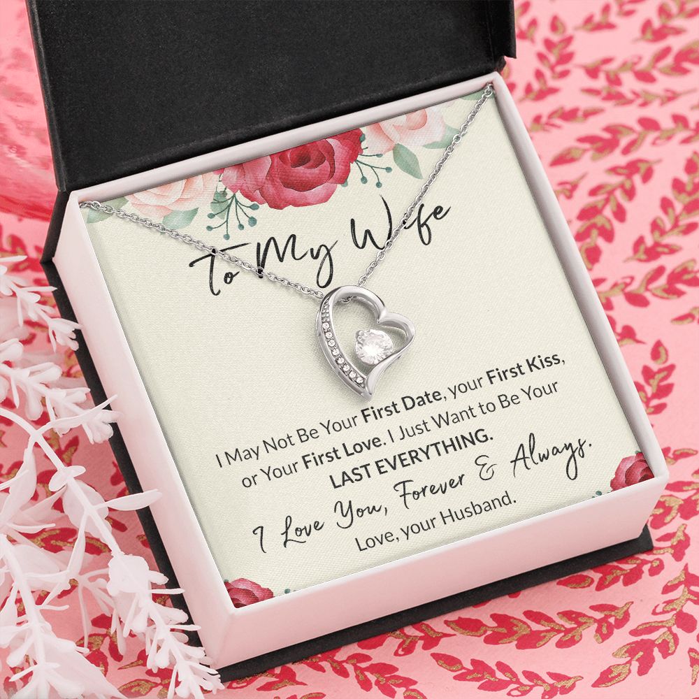 To My Wife Necklace from Husband, Personalized Necklace for Women, Luxury Necklace for Wife from Man Men, Wedding Anniversary Present For Wife, Beautiful Wife Jewelry Christmas Birthday Gift For Wife18 Forever Love Necklace