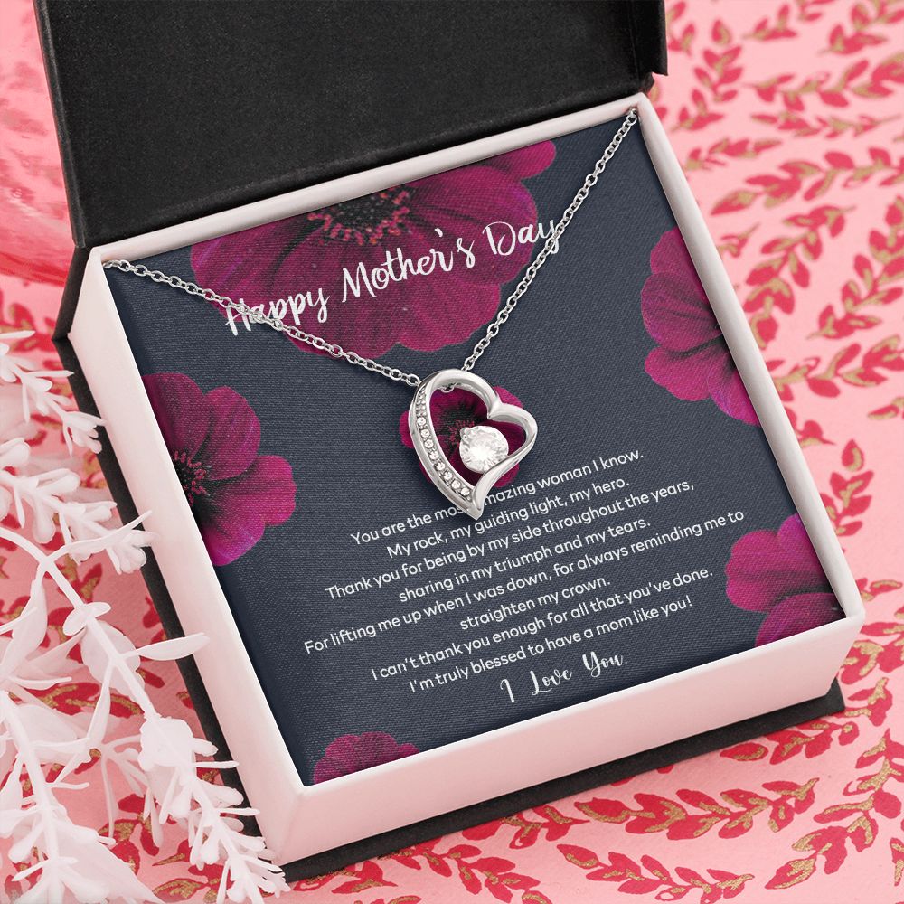 Mom Necklace Gifts for Mom from Daughter to Mom Gifts for Mothers Day from Daughter, To My Mom Necklace from Daughter to Mom Birthday Gifts Necklace with Message Card and Gift Box2235 Forever Love Necklace