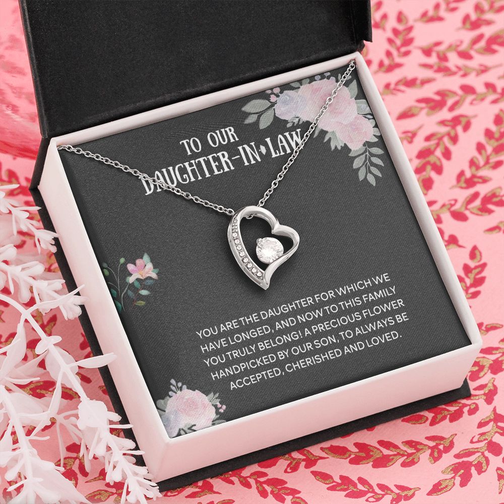 To Our Daughter-in-law Necklace from Mother-in-law Daughter-in-law Birthday Gift Forever Love Necklace