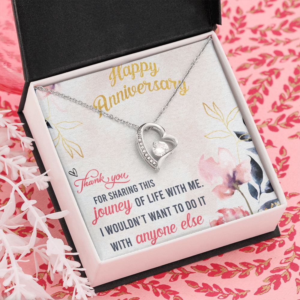 To My Wife Necklace, Wedding Anniversary Jewelry For Women, Necklace For Wife from Husband, Gift For Wife Birthday Gifts From Husband Necklace, Jewelry With Message Card In A Gift Box9 Forever Love Necklace