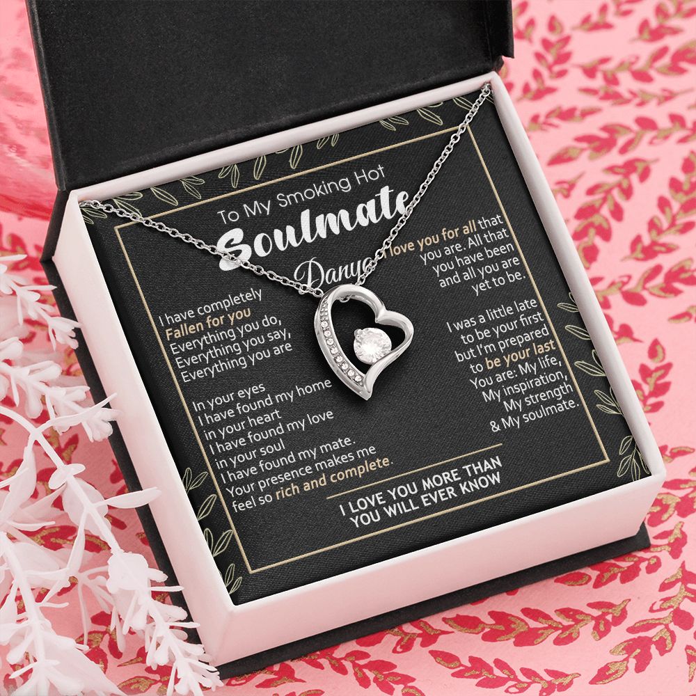 To My Smokin Hot Soulmate Necklace - Wife Gifts From Husband To My Wife Necklace, Gift for Her Romantic, Girlfriend Gifts Necklace for Wife from Men Includes Message Card and Gift Box 7 Forever Love Necklace