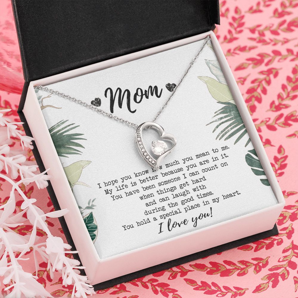 Mothers Day Gift, Gift for Mom, Birthday, Heart Necklace, Mother Daughter Necklace, Gifts for Mom from Daughter, from Son to Mom Forever Love Necklace