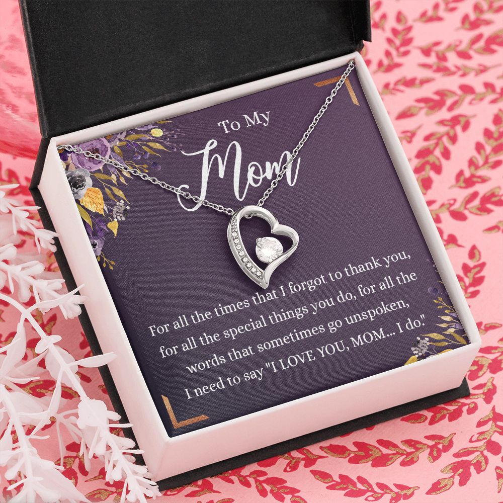 To My Mother Gift Necklace To Mom, Mother, Mommy, Momma from Child Special Mother Gift for Birthday Mothers Day Retriment Anniversary Hoiday Present for Mom Necklace for Women Forever Love Necklace