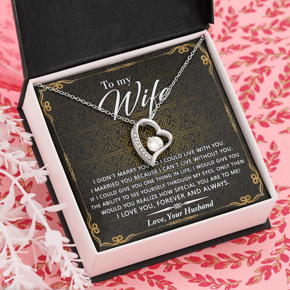 Birthday Gifts For Wife, Necklace Gifts For Wife From Husband, To My Wife Jewelry For Women , To My Wife Necklace  from Husband Wedding Anniversary Present For Wife, Beautiful Wife Jewelry Christmas25 Forever Love Necklace