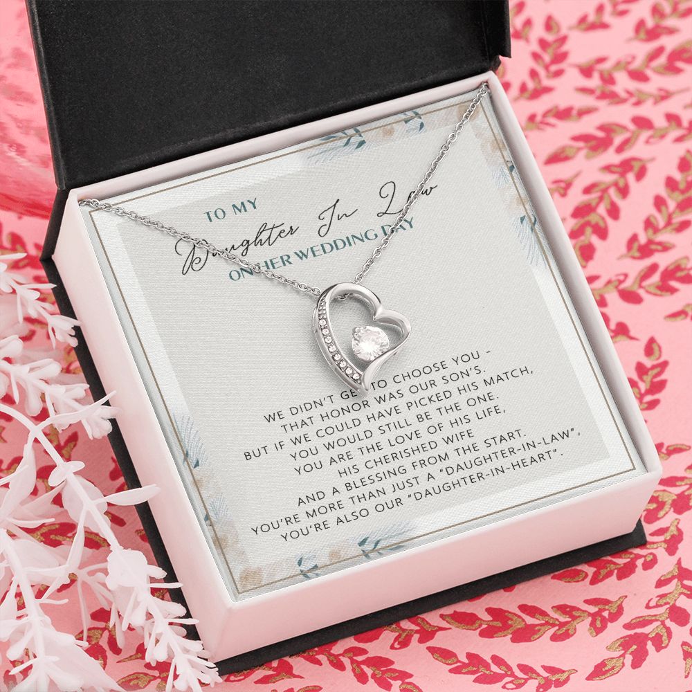 Wedding Gift From mother On Wedding Day To My Daughter-in-law Wedding Day Forever Love Necklace