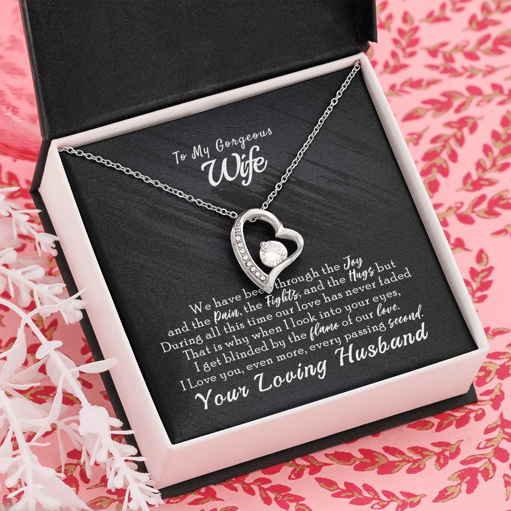 To My Wife Necklace from Husband, Personalized Necklace for Women, Luxury Necklace for Wife from Man Men, Wedding Anniversary Present For Wife, Beautiful Wife Jewelry Christmas Birthday Gift For Wife14 Forever Love Necklace