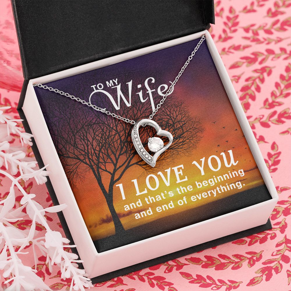 Birthday Gifts For Wife, Necklace Gifts For Wife From Husband, To My Wife Jewelry For Women , To My Wife Necklace  from Husband Wedding Anniversary Present For Wife, Beautiful Wife Jewelry Christmas14 Forever Love Necklace