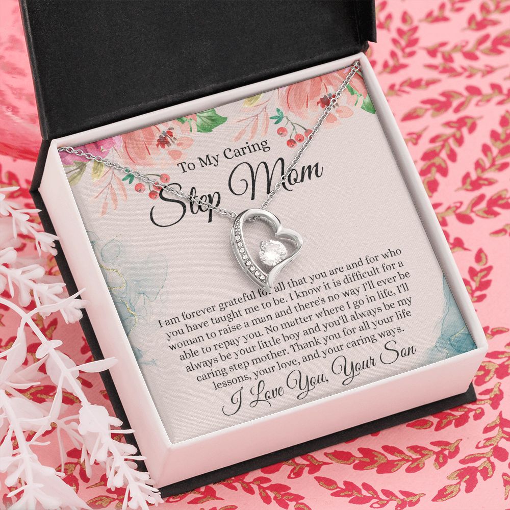 To My Step Mom Gift, Step Mom Necklace, Step Mom Gift From Son, Step Mom Mother's Day Gift From Step Son, Step Mom Birthday Gift, Step Mom Gift Necklace from Step Son Forever Love Necklace