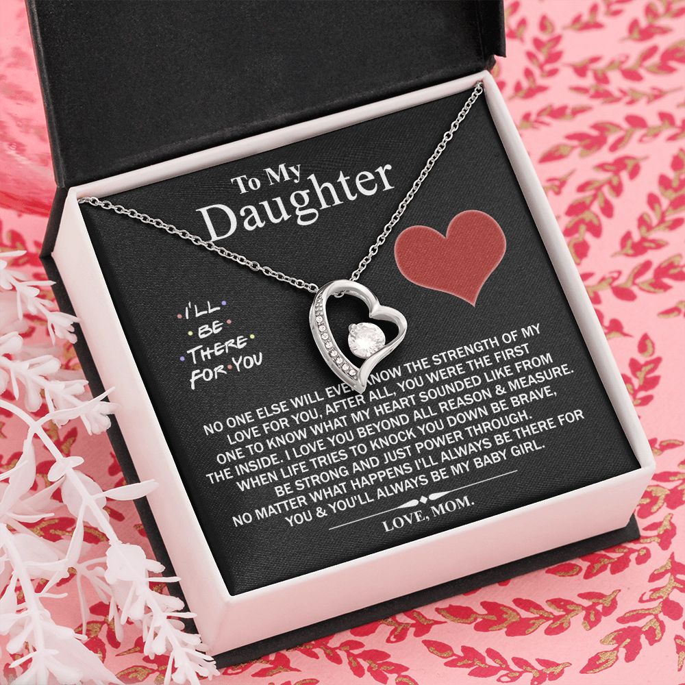 Mother Daughter Gift Ideas, To My Daughter Gift Necklace from Mom, Jewelry Pendant Present for Daughter, Birthday Christmas Gift Graduation Gifts for Daughters, Mother and Daughter Necklace 2138 Forever Love Necklace