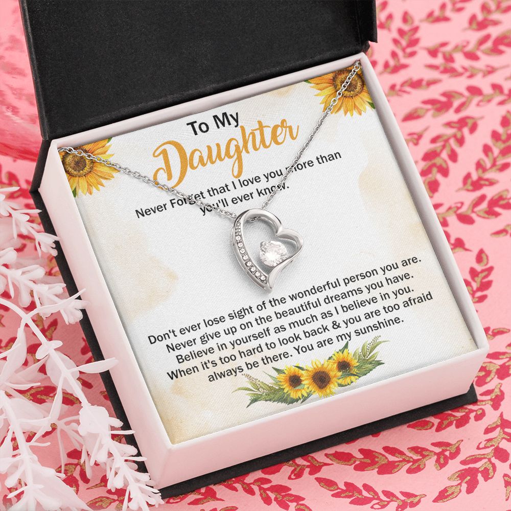 Mother Daughter Gift Ideas, To My Daughter Gift Necklace from Mom, Jewelry Pendant Present for Daughter, Birthday Christmas Gift Graduation Gifts for Daughters, Mother and Daughter Necklace 29 Forever Love Necklace