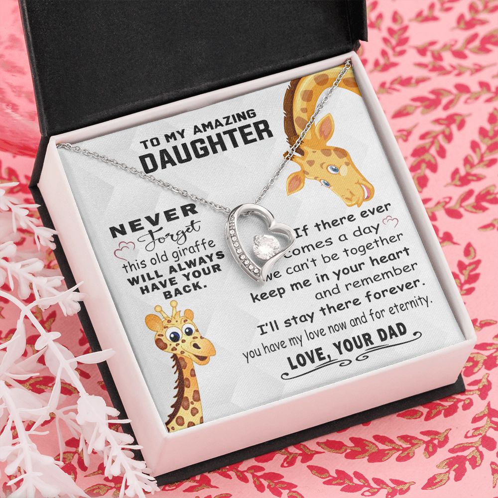 Jewelry Pendant Present for Daughter, To My Daughter Gift Necklace from Mom, Mother Daughter Gift Ideas, Birthday Christmas Gift Graduation Gifts for Daughters, Mother and Daughter Necklace 18 Forever Love Necklace