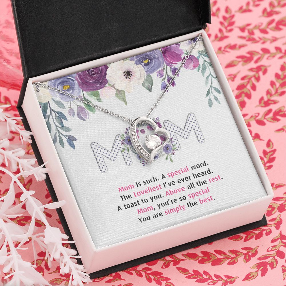 To My Mom Necklace Pendant Gift From Daughter Or Son Happy Mother's Day Gift For Mom Birthday, Anniversary Mom Is Such A Special Forever Love Necklace