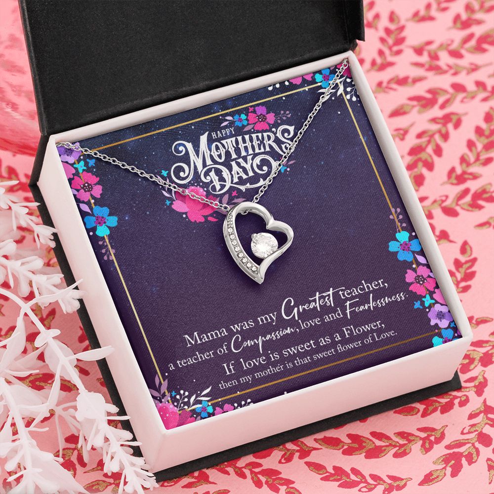 To My Mom Mother Necklace Pendant Gìt From Daughter Or Son Happy Mothers Day Mama Was My Greatest Teacher With Message Card Gift For Mom Forever Love Necklace