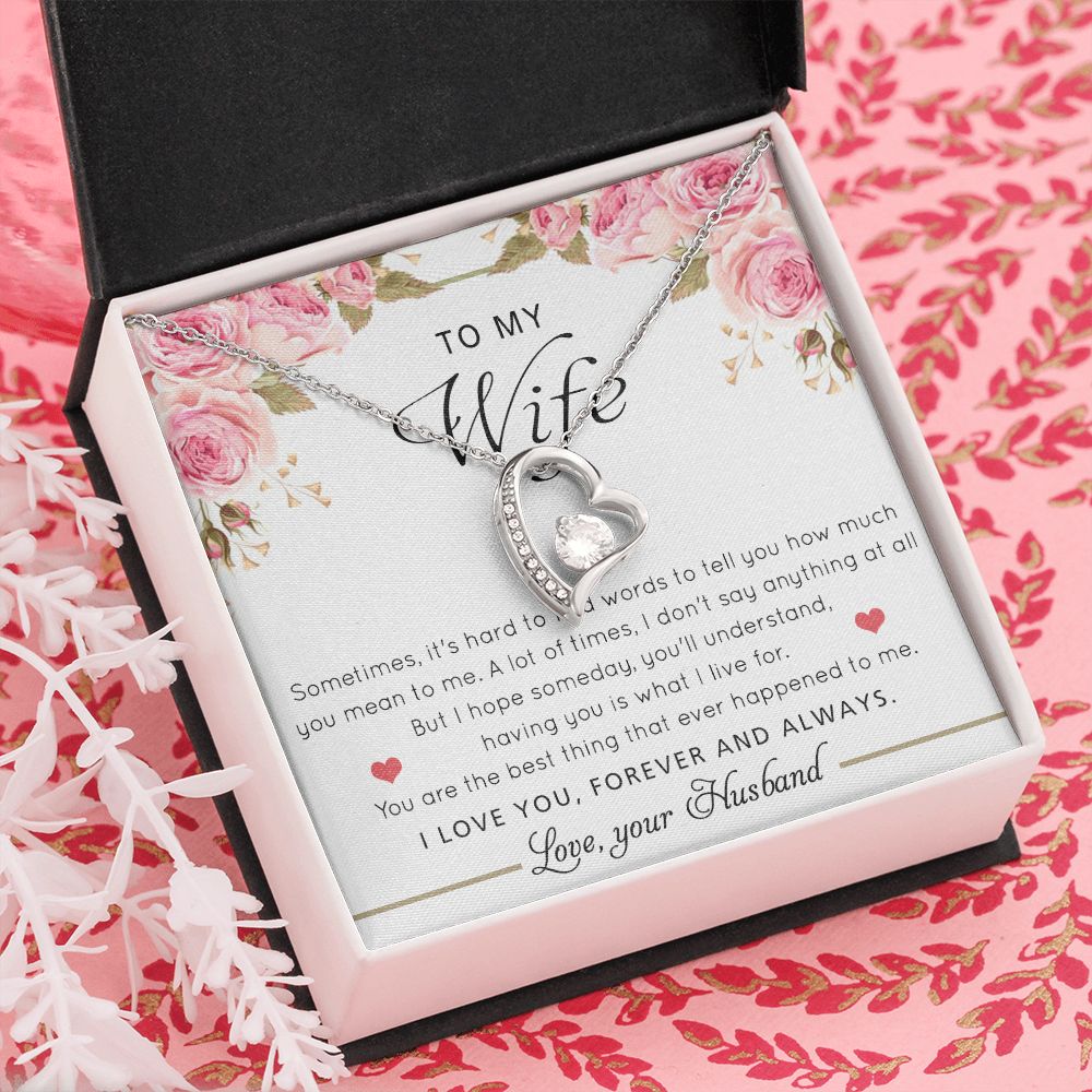 To My Wife Necklace Gift For Wife Birthday Gift For Wife Romantic Gifts For Her Forever Love Necklace
