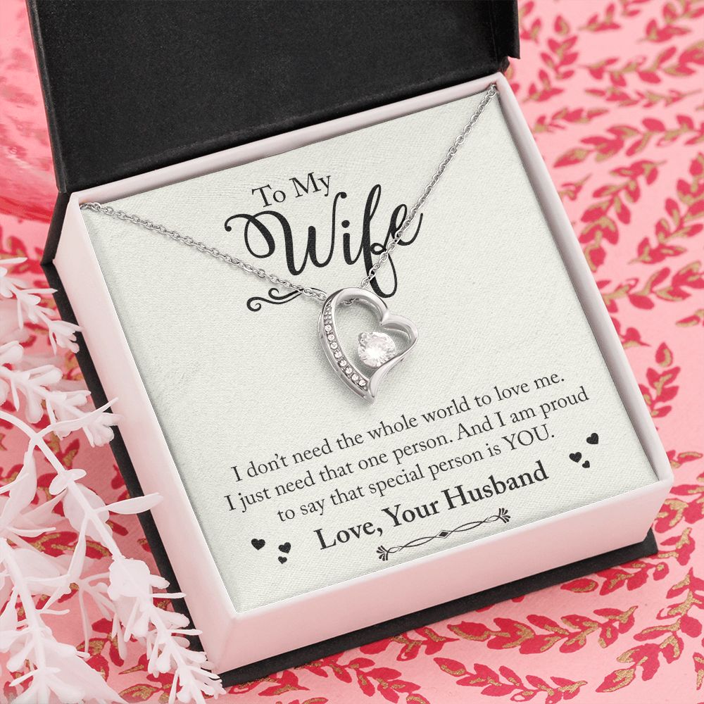 To My Wife Necklace from Husband, Personalized Necklace for Women, Luxury Necklace for Wife from Man Men, Wedding Anniversary Present For Wife, Beautiful Wife Jewelry Christmas Birthday Gift For Wife24 Forever Love Necklace