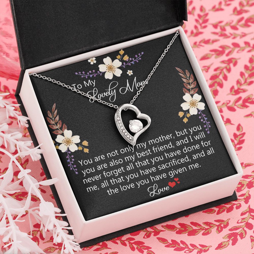 To My Mom Necklace, Gift For Mom, Mother's Day Gift from Daughter, Mom Jewelry Gift for Mothers Day, Birthday Gift for Mother, Moms Gift from Daughter Son, Necklace for Mom Mother15 Forever Love Necklace