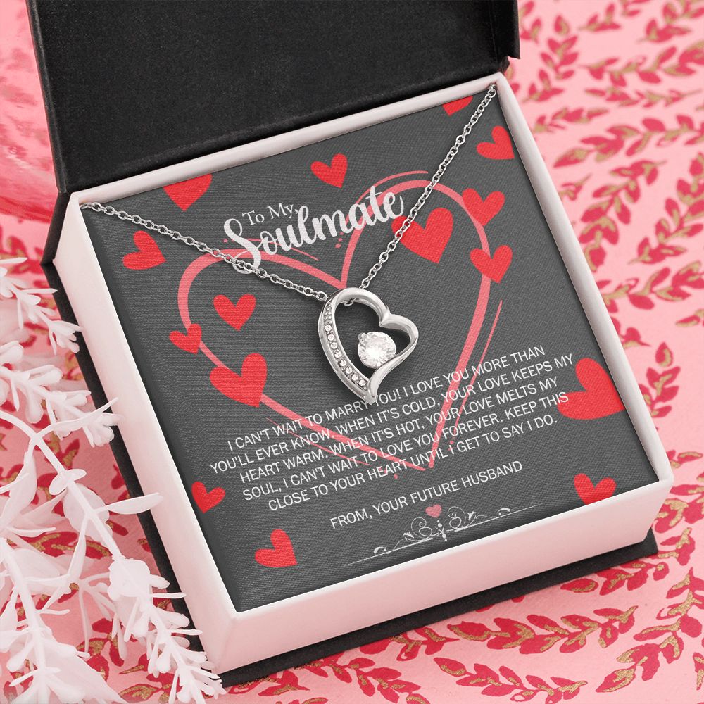 To My Soulmate Necklace for Future Wife Girlfriend Fiancee Anniversary Gift Forever Love Necklace
