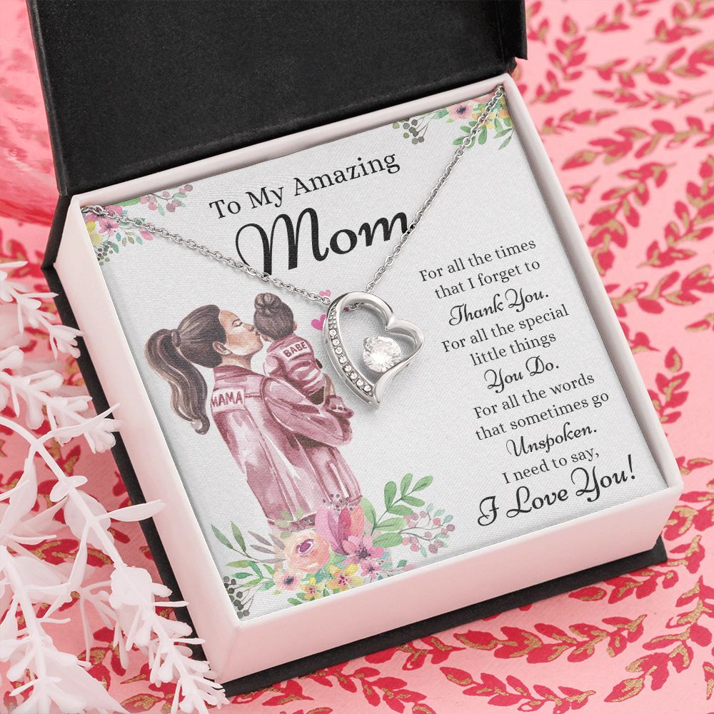 Mom Necklace Gifts for Mom from Daughter to Mom Gifts for Mothers Day from Daughter, To My Mom Necklace from Daughter to Mom Birthday Gifts Necklace with Message Card and Gift Box2240 Forever Love Necklace