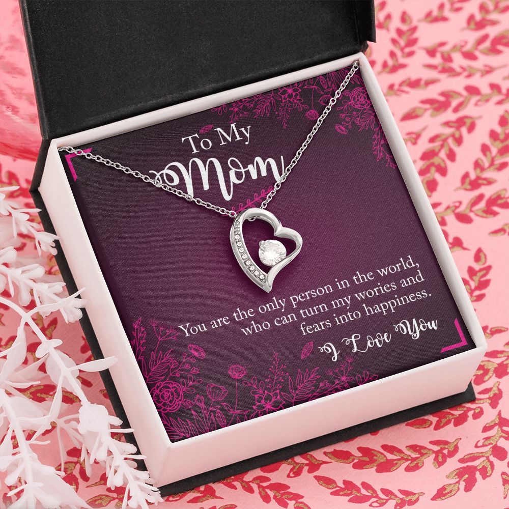 To My Mom Necklace Pendant Gift From Daughter Necklace You Are The Only Person Gift For To Mom Happy Mother's Day Mother In Law Gift On Birthday Anniversary Gift 30821 Forever Love Necklace
