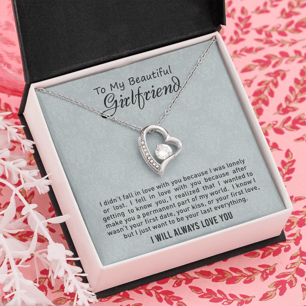 To My Girlfriend Necklace from Boyfriend, Personalized Necklace for Women, Luxury Necklace for Girlfriend, Wedding Anniversary Present For Her, Girlfriend Gift Jewelry Christmas Birthday Gift2 Forever Love Necklace