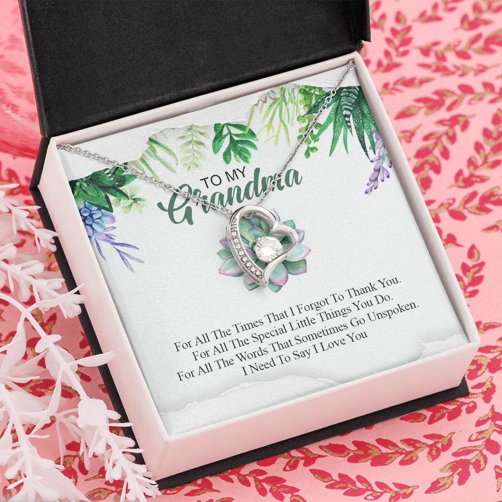 To My Grandma Necklace, Gift for Grandmother Necklace, Mothers Day Gift For Grandma Nana, Grandma Jewelry From Grandchildren GrandKids , Jewelry Box Gift For Grandma Grandmother19 Forever Love Necklace