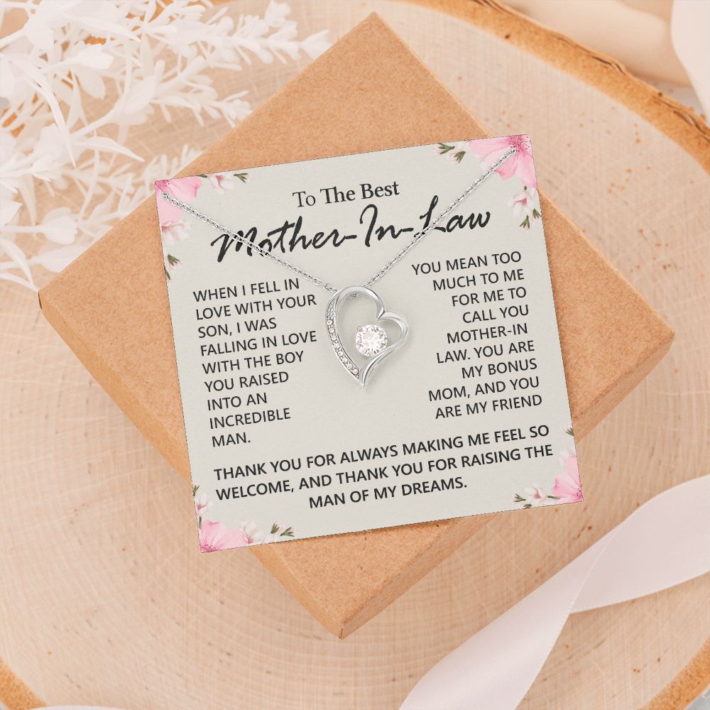 Mother in Law Necklace, Jewelry for Women, Future Mother in Law Gifts from Daughter in Law, Mother of Bride Gifts For Mother in Law, Birthday Gifts For Mother In Law From Daughter In Law12 Forever Love Necklace