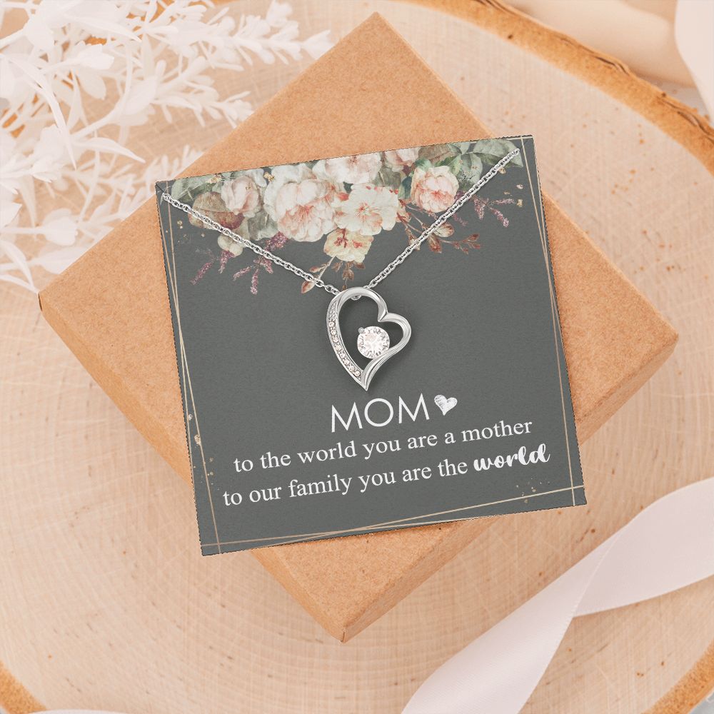 Mom Necklace Gifts for Mom from Daughter to Mom Gifts for Mothers Day from Daughter, To My Mom Necklace from Daughter to Mom Birthday Gifts Necklace with Message Card and Gift Box4 Forever Love Necklace