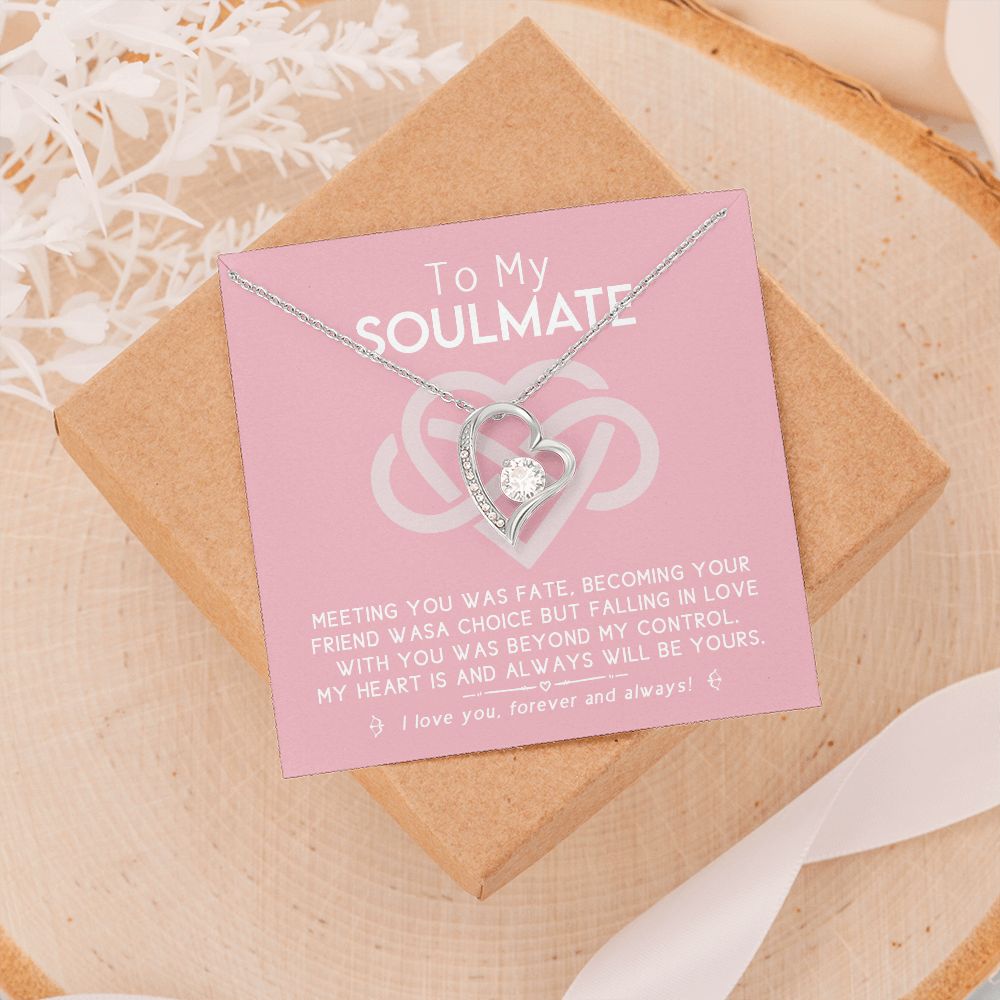 To My Soulmate Forever Love Necklace Gift For Soulmate Jewelry For Girlfriend Forever Love Necklace