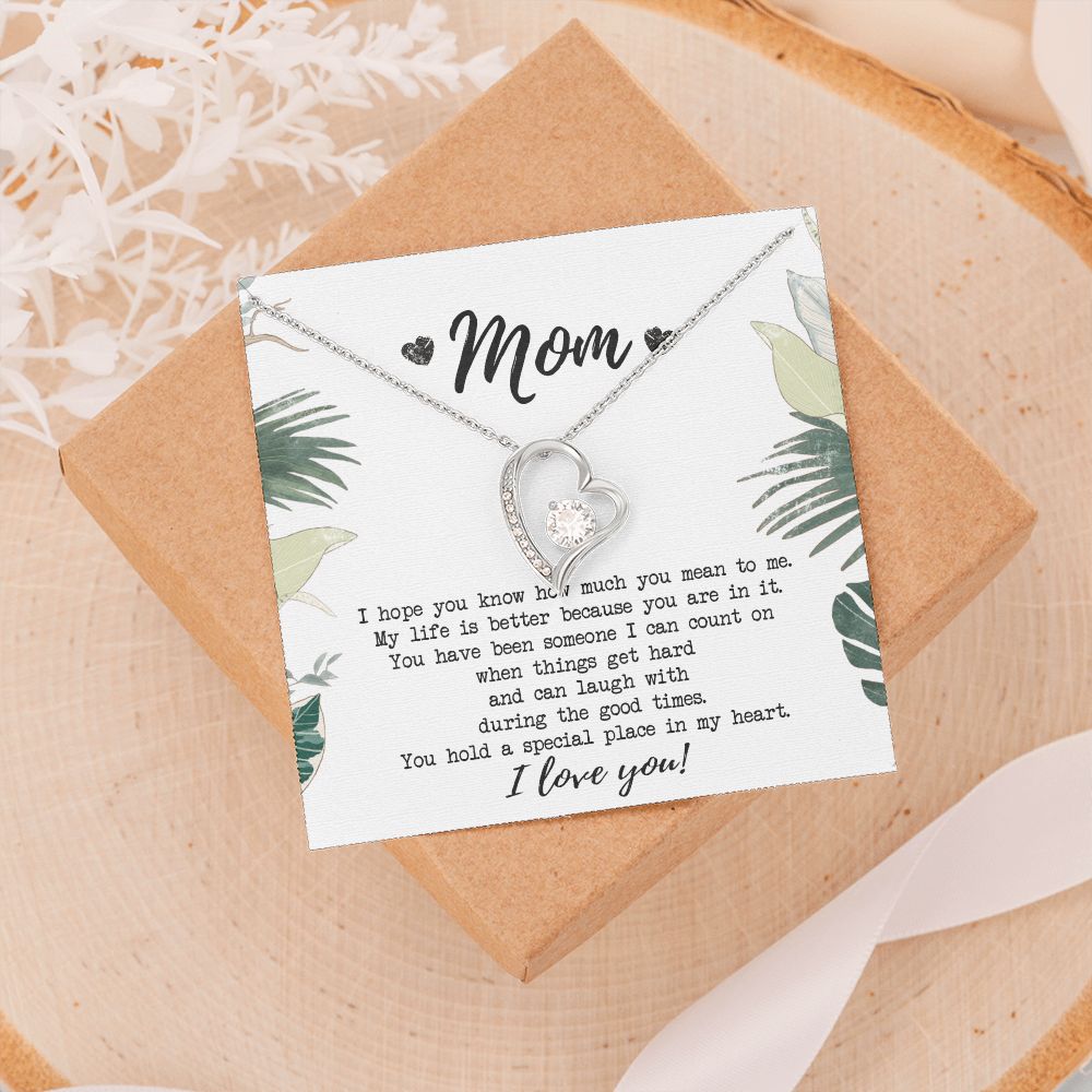 Mothers Day Gift, Gift for Mom, Birthday, Heart Necklace, Mother Daughter Necklace, Gifts for Mom from Daughter, from Son to Mom Forever Love Necklace