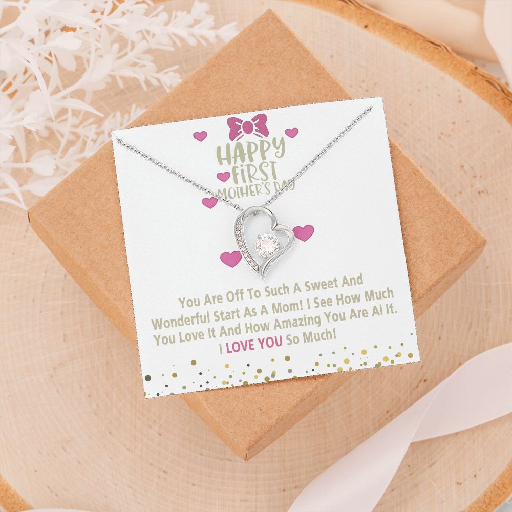 Mom Necklace Gifts for Mom from Daughter to Mom Gifts for Mothers Day from Daughter, To My Mom Necklace from Daughter to Mom Birthday Gifts Necklace with Message Card and Gift Box15 Forever Love Necklace