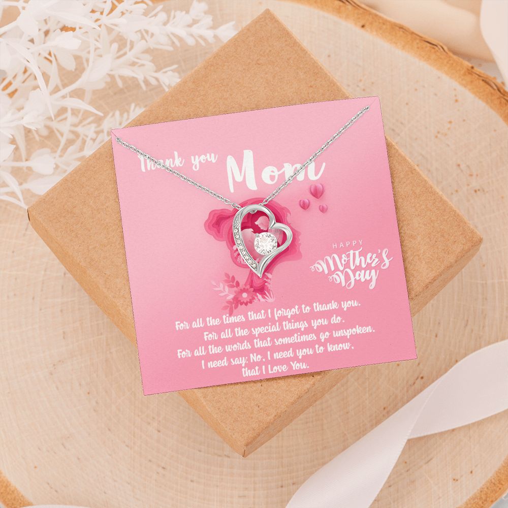 Mom Necklace Gifts for Mom from Daughter to Mom Gifts for Mothers Day from Daughter, To My Mom Necklace from Daughter to Mom Birthday Gifts Necklace with Message Card and Gift Box5 Forever Love Necklace