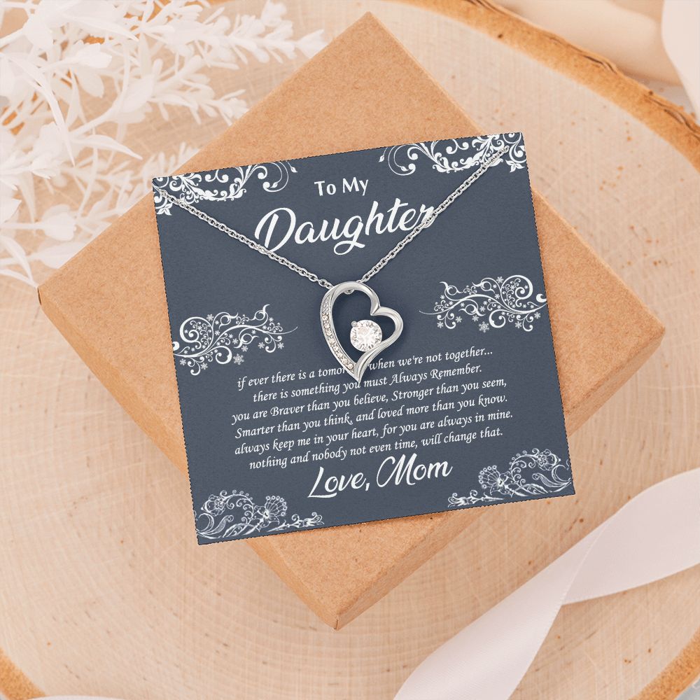 Jewelry Pendant Present for Daughter, To My Daughter Gift Necklace from Mom, Mother Daughter Gift Ideas, Birthday Christmas Gift Graduation Gifts for Daughters, Mother and Daughter Necklace 19 Forever Love Necklace