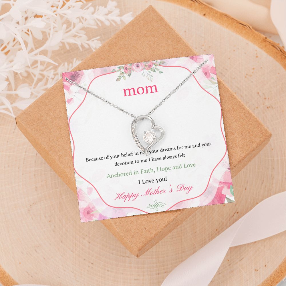 Mom Necklace Gifts for Mom from Daughter to Mom Gifts for Mothers Day from Daughter, To My Mom Necklace from Daughter to Mom Birthday Gifts Necklace with Message Card and Gift Box12 Forever Love Necklace
