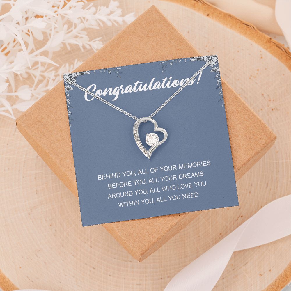 Graduation Gift Necklace for Girls College, High School, Love Knot Necklace Congrats Graduation Pendants Gift For Daughter, Granddaughter, Niece, Sister Forever Love Necklace