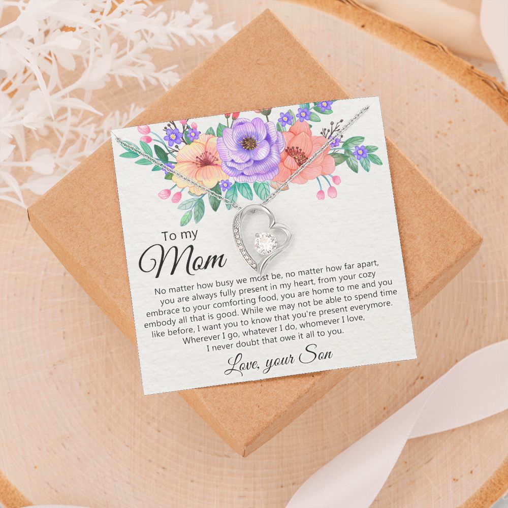 To my Mom Love Your Son Necklace, Meaningful Gift for Mom Necklace Jewelry for Women, Gift for Mom from Son, Son to Mom Jewelry Box, Mom Gift on Mother's Day Birthday Holiday Present Forever Love Necklace