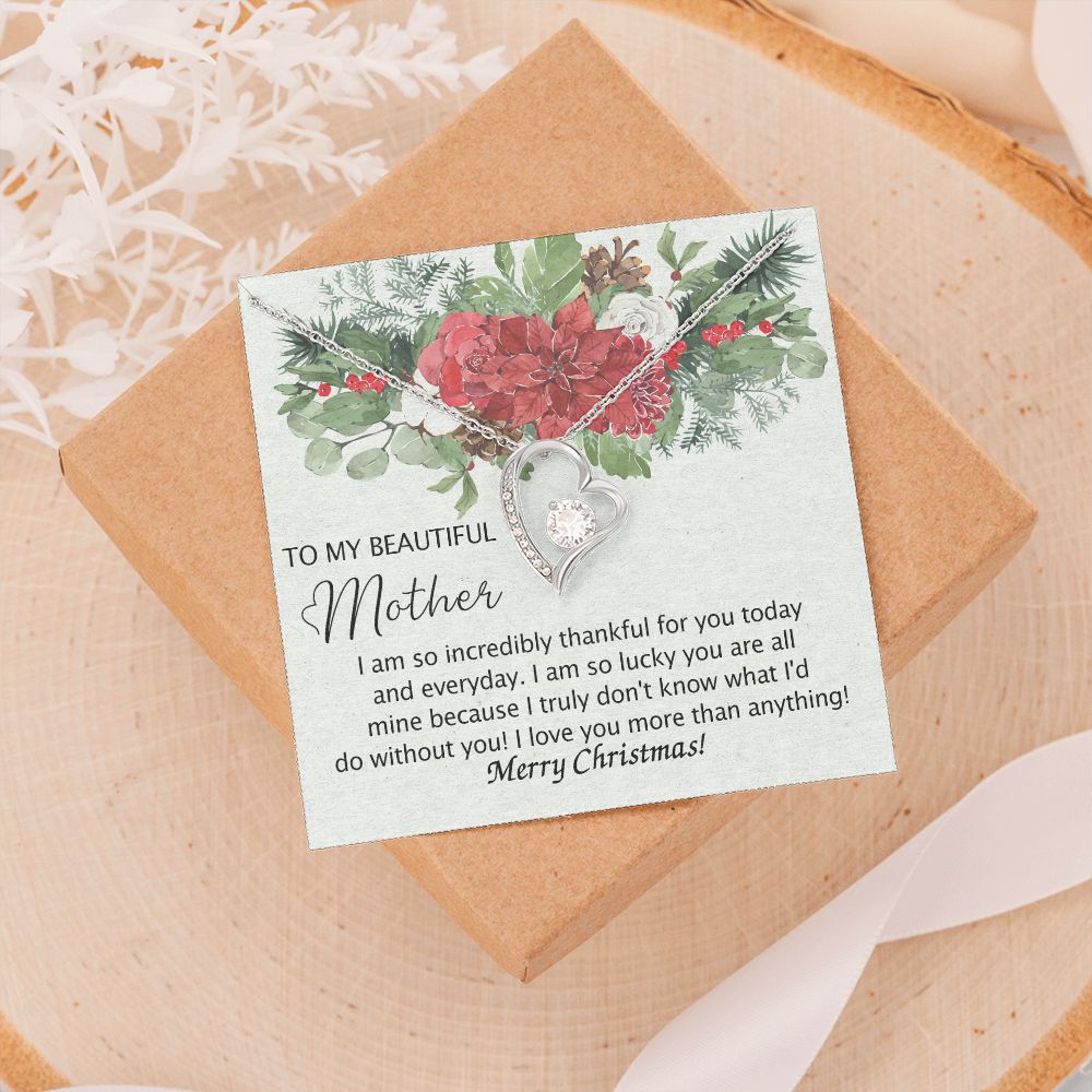 To My Mother Necklace from Daughter Pendant for Mom Christmas Pendant Inspirational Gift from Son to Mom Personalized Necklace Gift for Mother Fiance Christmas Present from Child 301 Forever Love Necklace