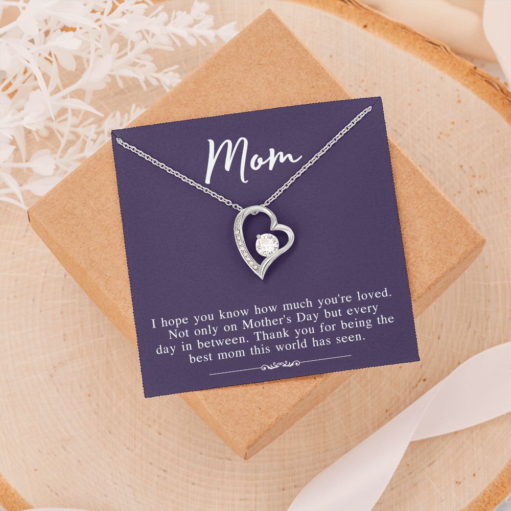 Mom Necklace Gifts for Mom from Daughter to Mom Gifts for Mothers Day from Daughter, To My Mom Necklace from Daughter to Mom Birthday Gifts Necklace with Message Card and Gift Box2239 Forever Love Necklace
