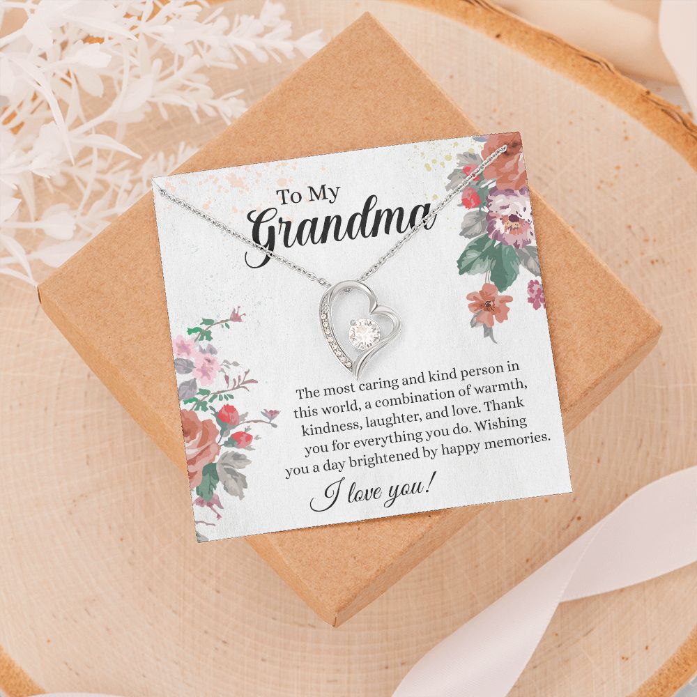 To My Grandma Necklace, Gift for Grandmother Necklace, Mothers Day Gift For Grandma Nana, Grandma Jewelry From Grandchildren GrandKids , Jewelry Box Gift For Grandma Grandmother18 Forever Love Necklace