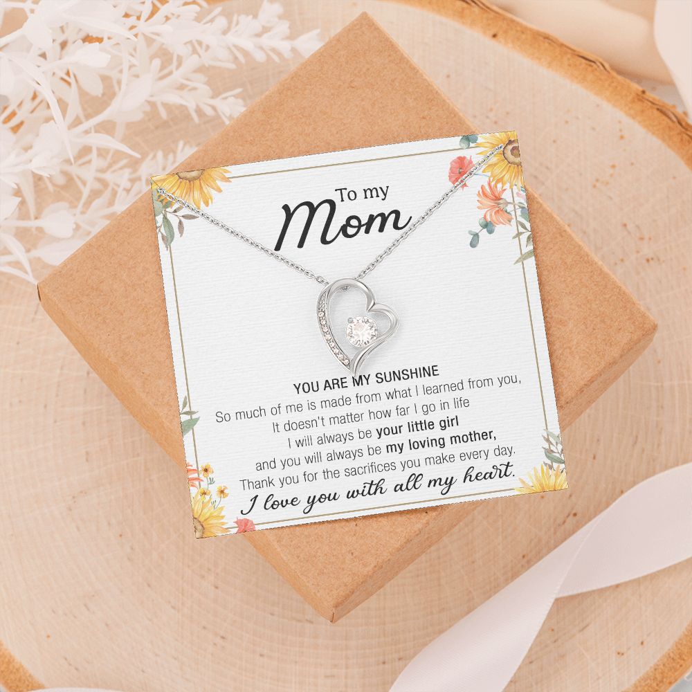Mom Necklace Gifts for Mom from Daughter to Mom Gifts for Mothers Day from Daughter, To My Mom Necklace from Daughter to Mom Birthday Gifts Necklace with Message Card and Gift Box13 Forever Love Necklace