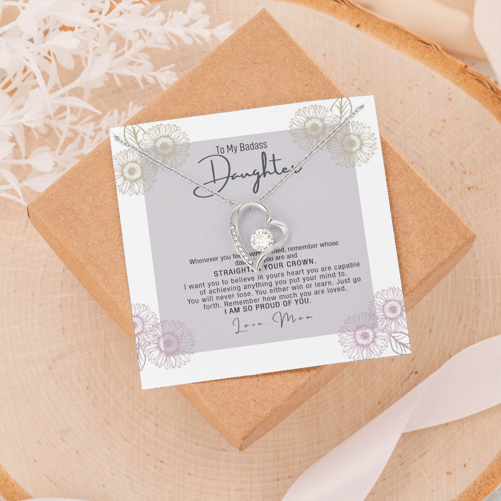 Bonus Daughter Gifts From Stepdad, Step Daughter Gifts From Stepmom, Stepdaughter Gifts From Stepdad, Father Stepdaughter Necklace, To My Bonus Daughter Necklaces, Christmas Gifts For Bonus5 Forever Love Necklace